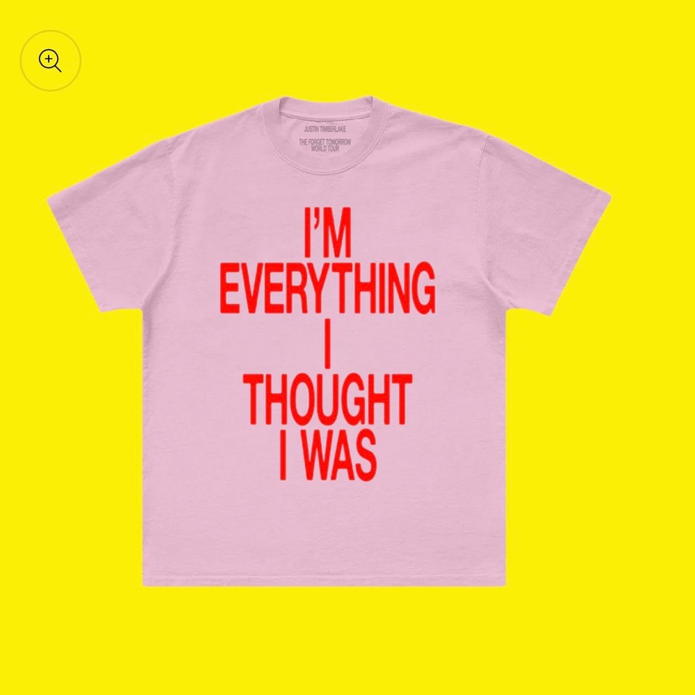 Justin Timberlake Forget Tomorrow Tour Pink Tee